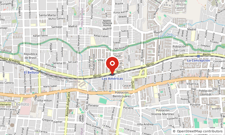 Mapa de ubicación de la Estación Las Américas