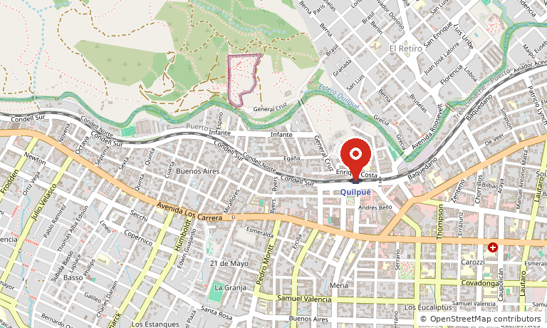 Mapa de ubicación de la Estación Quilpué