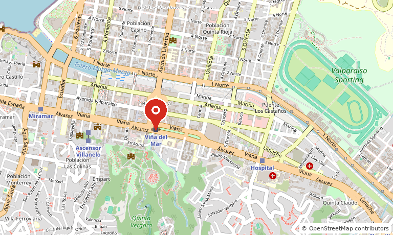 Mapa de ubicación de la Estación Viña del Mar